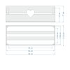 Wooden box with a white heart, inside with black foil, 52x21.5x17cm, Czech product
