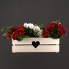 Wooden box with a white heart, inside with black foil, 52x21.5x17cm, Czech product