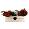 Wooden box with a white heart, inside with black foil, 52x21.5x17cm, Czech product