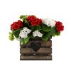 Blumentopf aus Holz mit dunklem Herzen, innen mit schwarzer Folie, 27x27x21 cm, tschechisches Produkt
