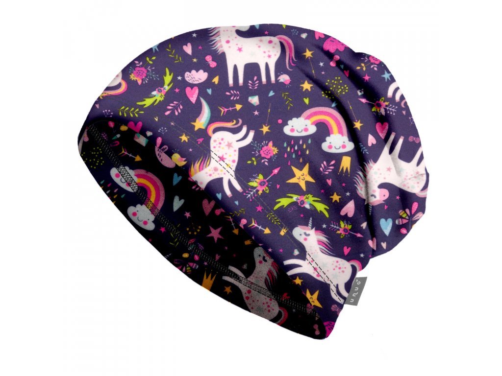 Dětská čepice fleecová Basic, Jednorožci