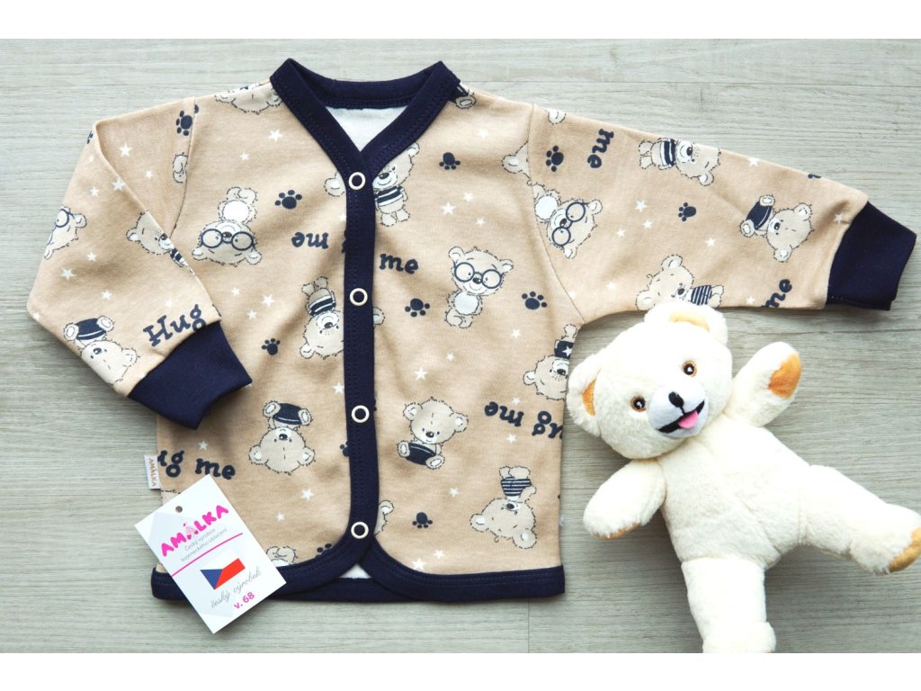 Bavlněný kojenecký kabátek medvídci v.86