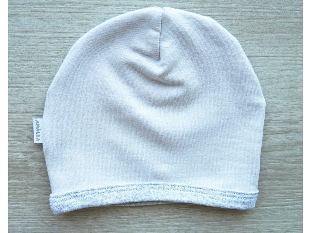 Elastická čepička saporka teplákovina, šedá