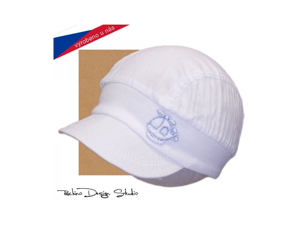 Letní, kojenecká čepice, bílá