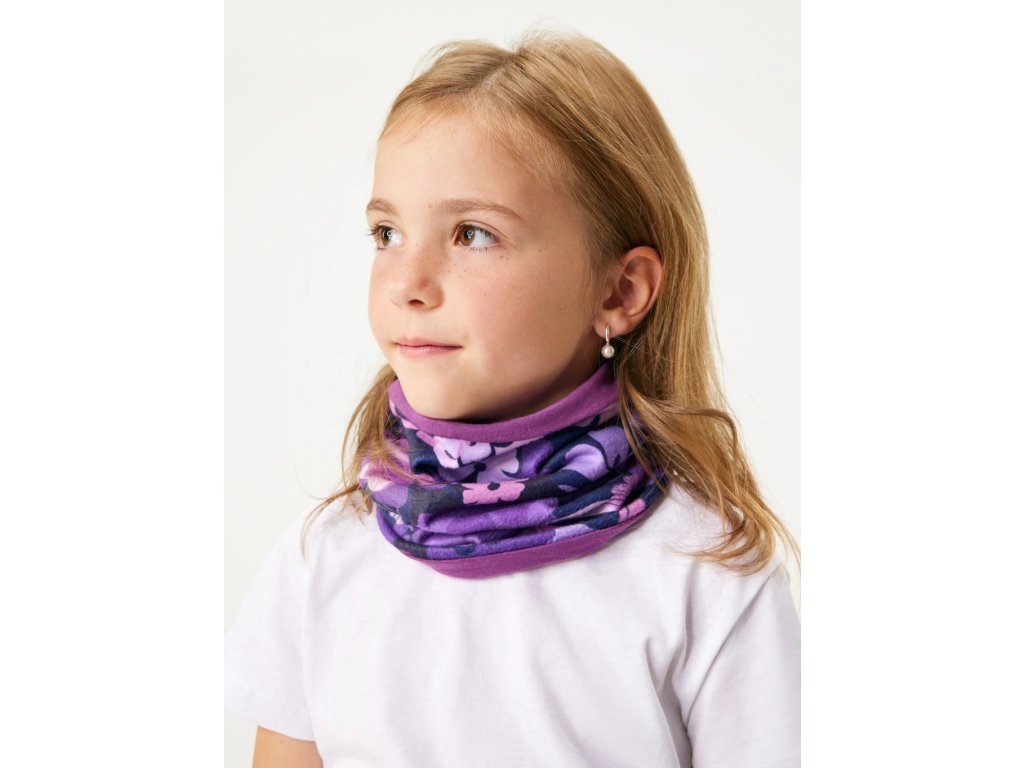 Dětský nákrčník z fleecu Basic, Kytky