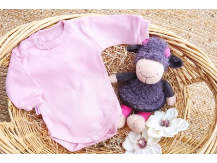 Bavlněné body dlouhý rukáv, růžové