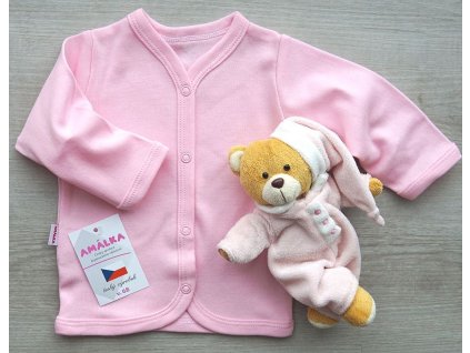 Bavlněný, kojenecký kabátek, růžový