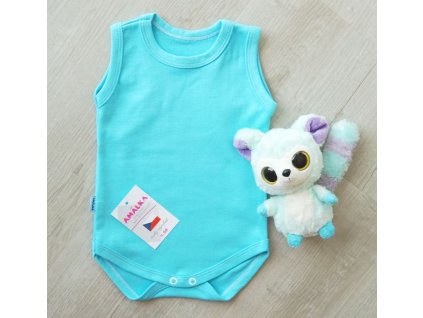 Elastické body nátělník tyrkys v.68-92 (Velikost 68)