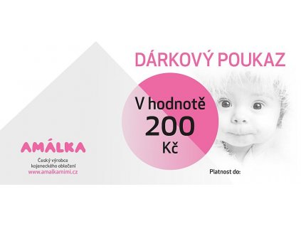 DÁRKOVÝ POUKAZ v hodnotě 200 Kč, vytištěný