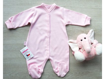 Bavlněný overal na spinkání, světle růžový