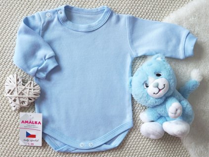 Bavlněné body dlouhý rukáv, modré