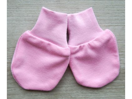 Kojenecké bavlněné růžové rukavičky v.50-80