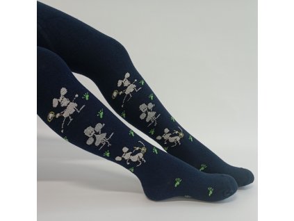 Dětské punčocháče ISTI s myškami, tmavě modré