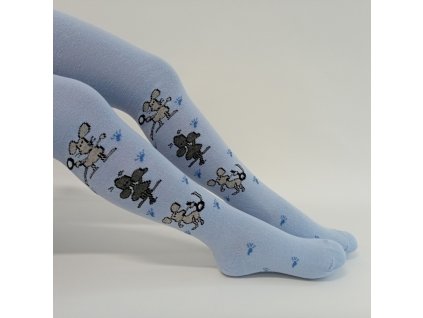 Dětské punčocháče ISTI s myškami, světle modré