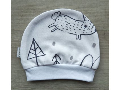 Bavlněná čepička králíček v lese