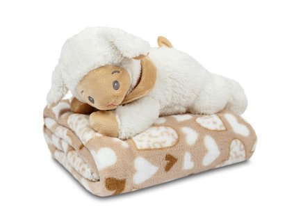 Dárkový set OVEČKA - deka 75x90 + plyšák