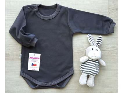 Elastické body dlouhý rukáv, šedé grafit 2.jakost