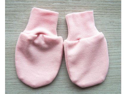 Bavlněné kojenecké rukavičky, lososové