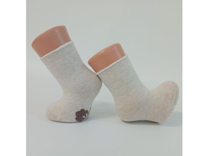 Bavlněné ponožky Jůlinka s ruličkovým lemem, béžové