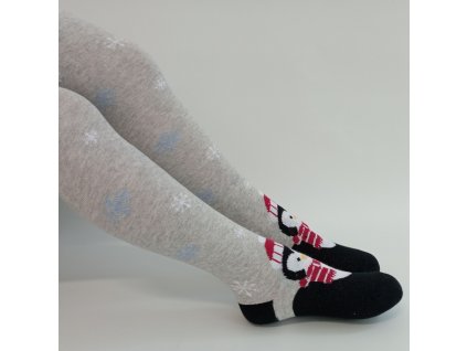 Dětské punčocháče tučňák, šedý melír