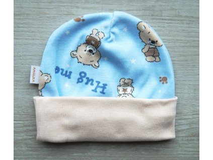 Bavlněná čepička s medvídky