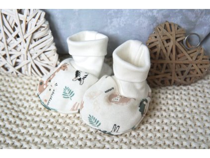 Bavlněné kojenecké capáčky zvířátka safari