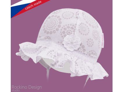 Letní dívčí klobouček, bílý