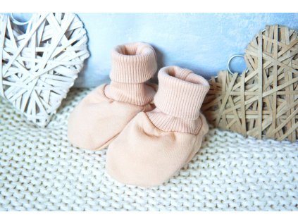 Bavlněné kojenecké capáčky, oříškové