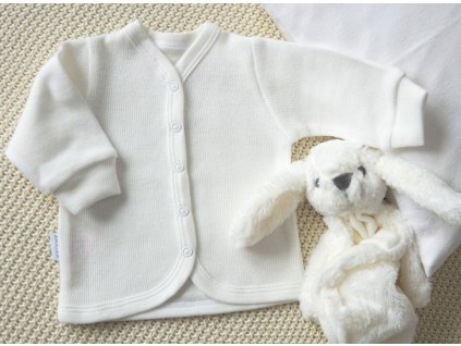 Bavlněný propínací svetřík, smetanový