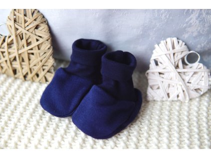 Bavlněné kojenecké capáčky, tmavě modré