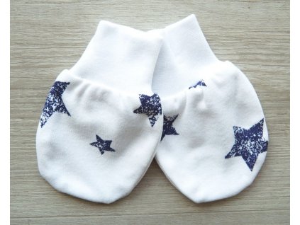 Bavlněné kojenecké rukavičky hvězdičky v.56-68