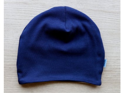 Dvojitá elastická čepička temně modrá, pruhy