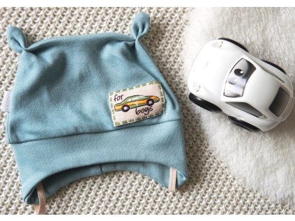 Bavlněná čepička auto, ledově zelená