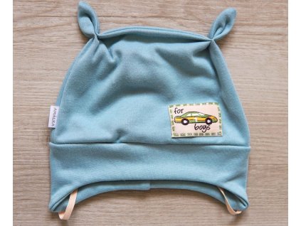Bavlněná čepička auto, ledově zelená