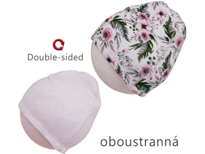 Dívčí oboustranná elastická čepice, květy
