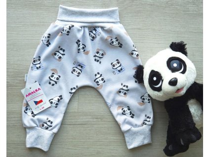 Bavlněné rostoucí kalhoty panda v.62-98