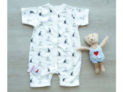 Letní krátký overal smetanový, lodičky