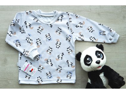 Bavlněné tričko dlouhý rukáv panda v.86-110