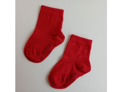 Kojenecké ponožky MERINO vlna, červená v.13-15cm