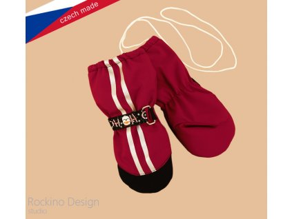 Softshellové zateplené rukavice s palečkem, vínové