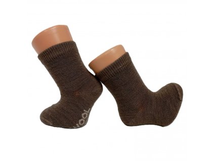 Kojenecké ponožky MERINO vlna, hnědé