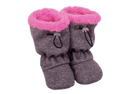 Dětské softshellové zateplené capáčky, šedý melír/růžové
