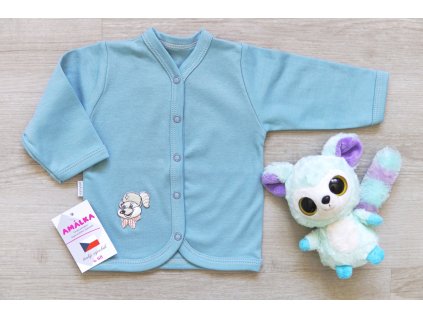 Bavlněný propínací kabátek, ledově zelený