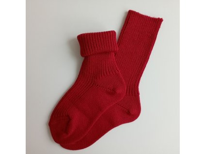Vlněné dětské ponožky MERINO červené v.16-18cm