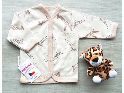 Bavlněný kojenecký kabátek, žirafy v.56-74