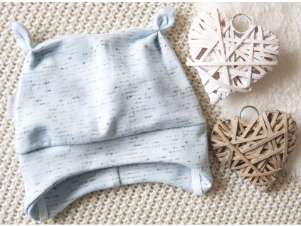 Elastická žíhaná čepička, světle zeleno/modrá