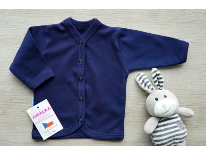 Bavlněný kojenecký kabátek, tmavě modrý