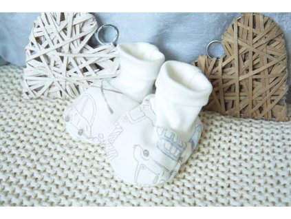 Bavlněné kojenecké capáčky, auta