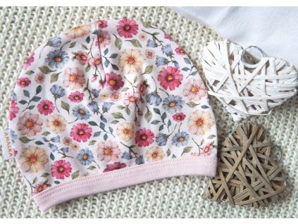 Elastická čepička saporka, Barevné květinky