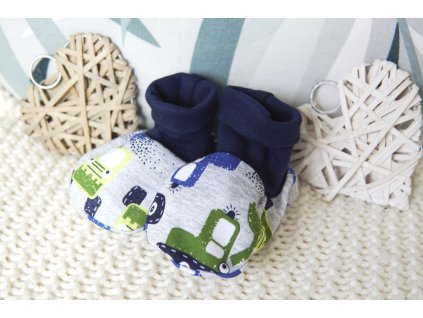 Kojenecké bavlněné capáčky, bagr